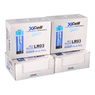 4x 100er Box XCell LR03 Micro Super Alkaline 1,5V Batterie