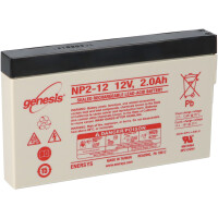 Genesis NP2-12 12V 2Ah Faston 4,8mm AGM Blei Akku 1