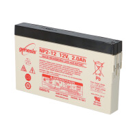 EnerSys Genesis NP2-12 AGM-Bleiakku 12V 2Ah – Faston 4