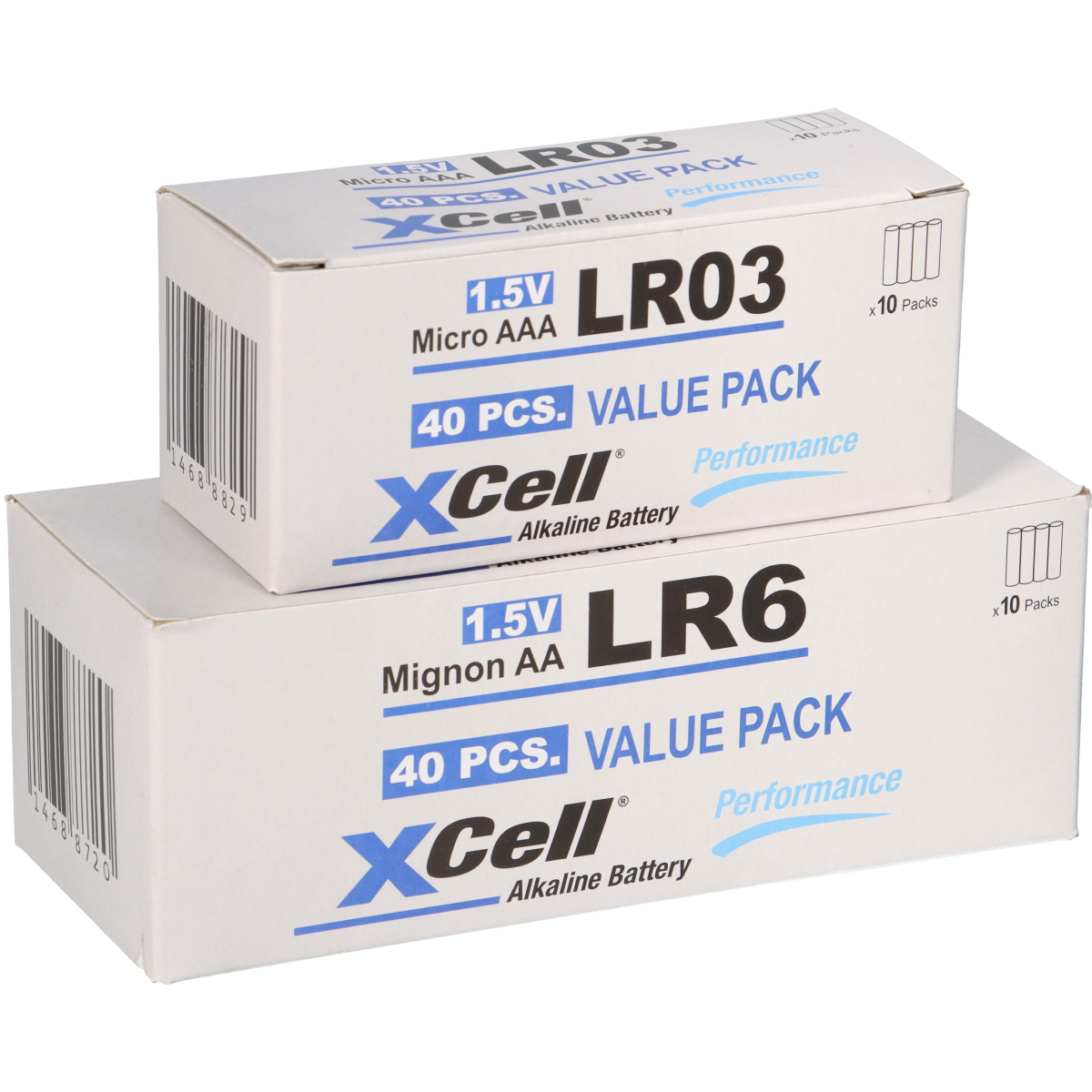 80 Batterien 40x XCell LR03 Micro AAA + 40x XCell LR6 Mignon AA