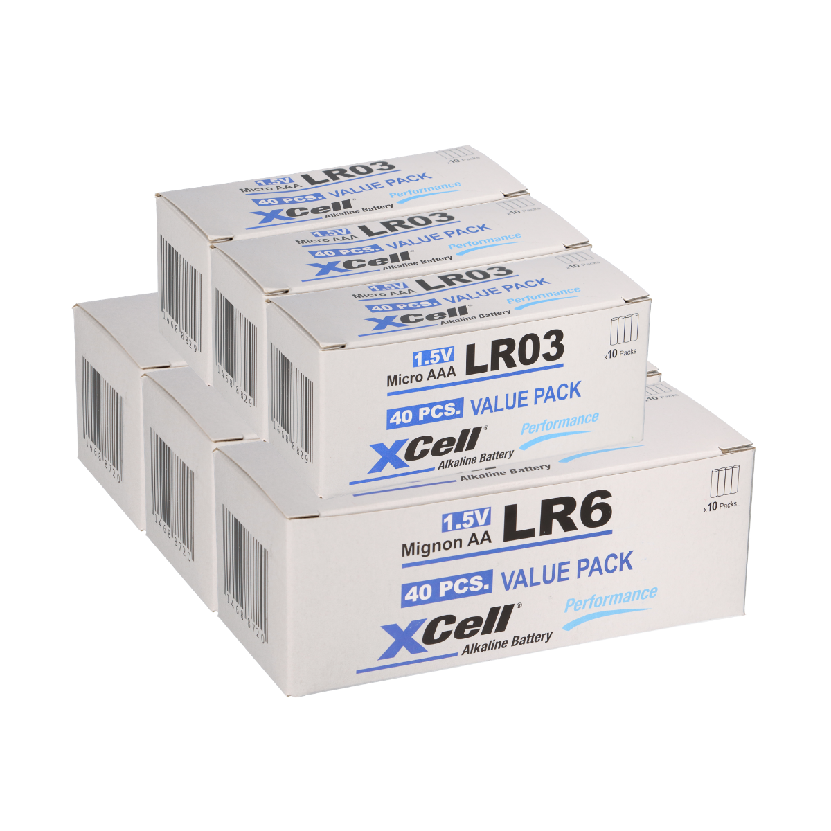 240 Batterien 120x XCell LR03 Micro AAA + 120x XCell LR6 Mignon AA