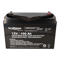 Kraftmax Industrial Pro 12-100 AGM Akku 12V 100Ah – pa