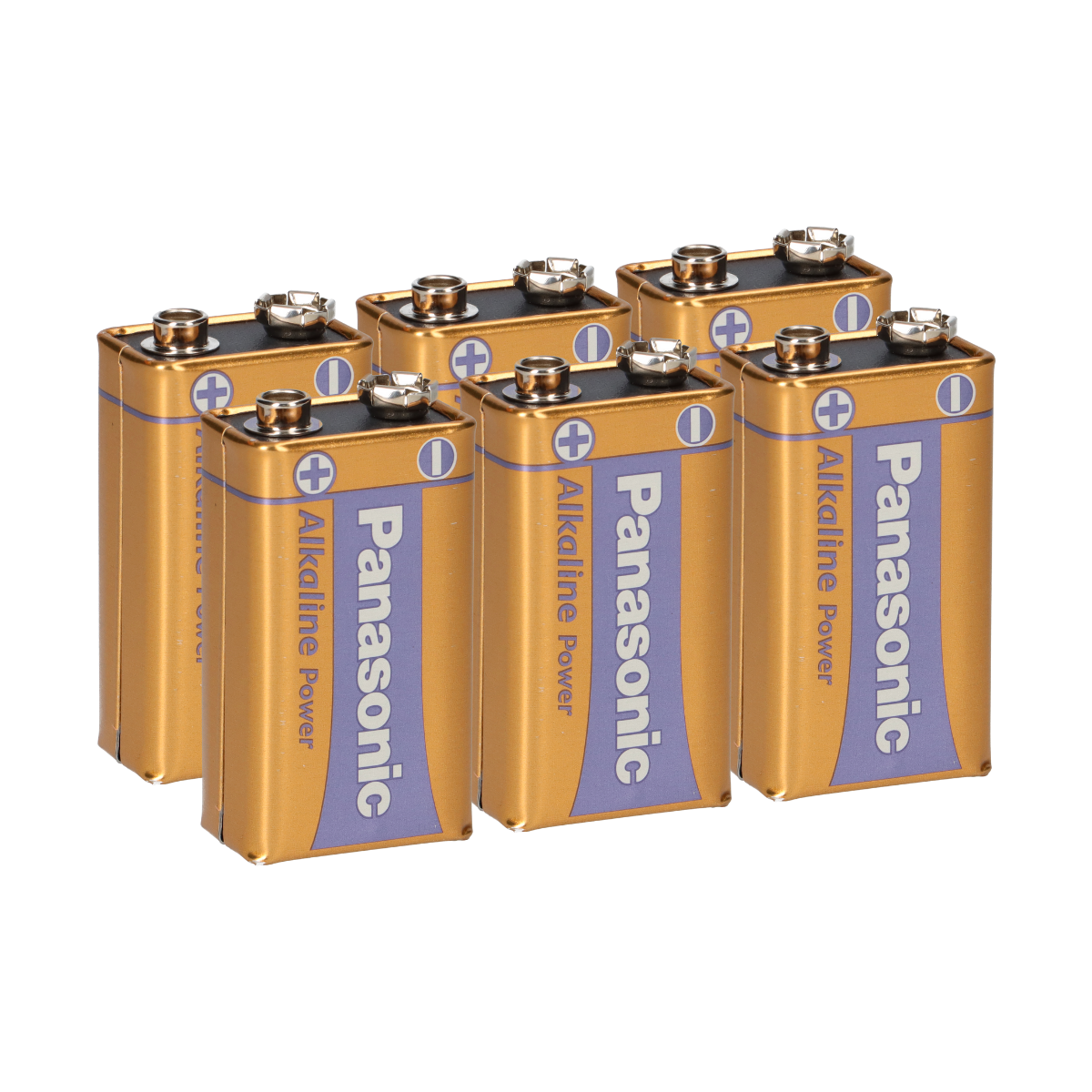 6x Panasonic 9V Block Alkaline Power 9V Batterie Blister