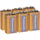 6x Panasonic 9V Block Alkaline Power 9V Batterie Blister