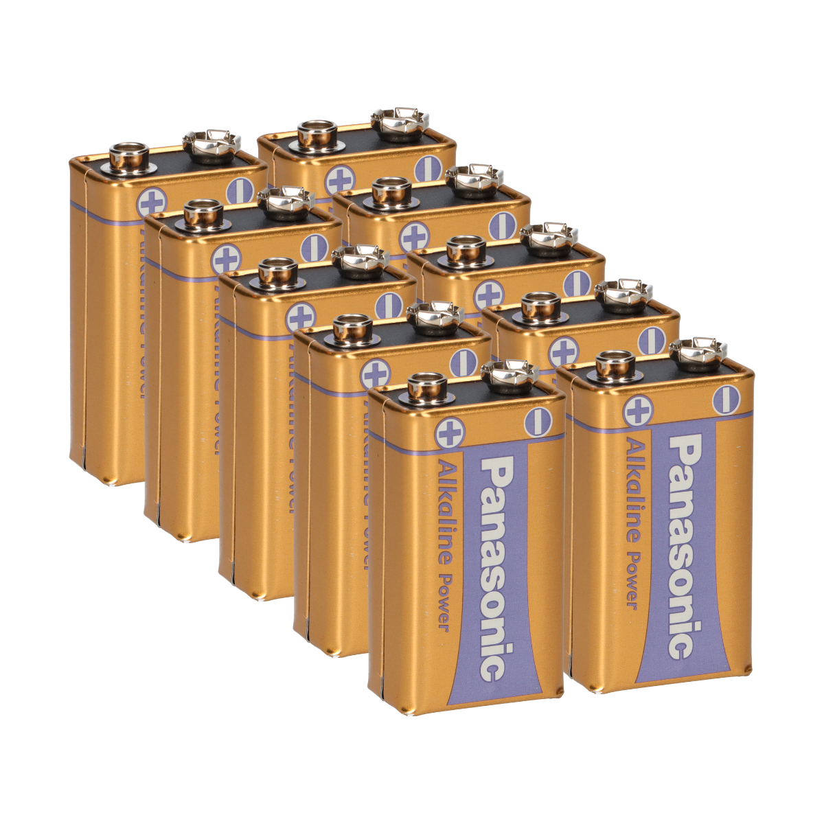 10x Panasonic 9V Block Alkaline Power 9V Batterie Blister
