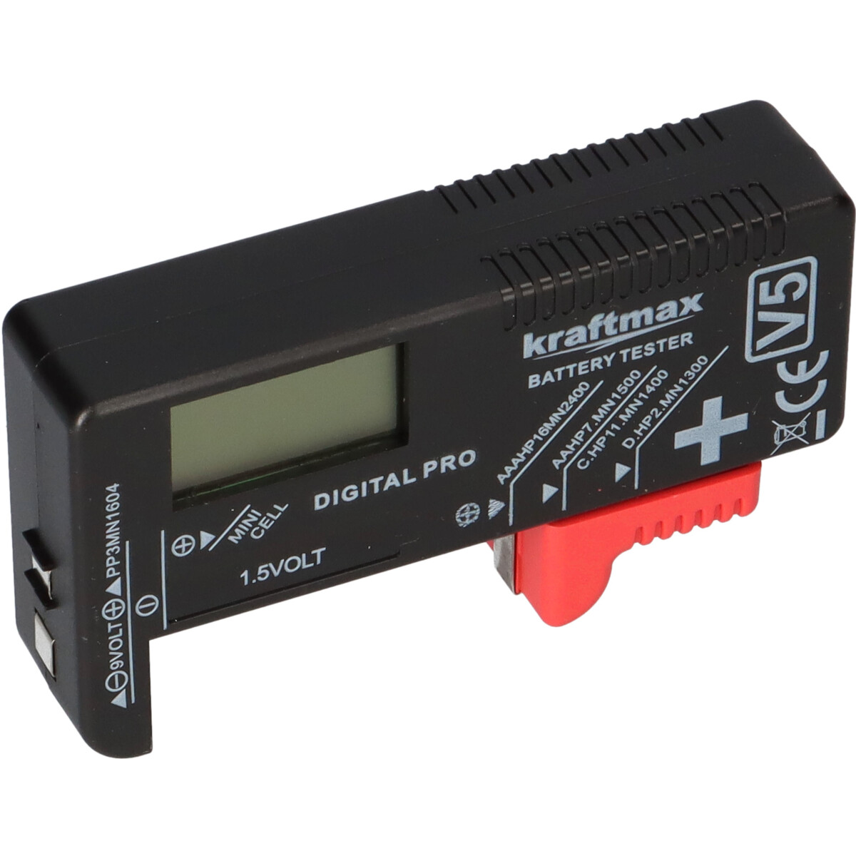 Kraftmax LCD Batterietester für AA, AAA, C, D & 9V