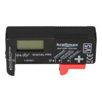 Kraftmax LCD Batterietester für AA, AAA, C, D & 9V 