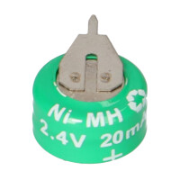 NiMH Akkupack 2/V15H kompatible Bauform - 2,4V 20mAh - 2-Pin