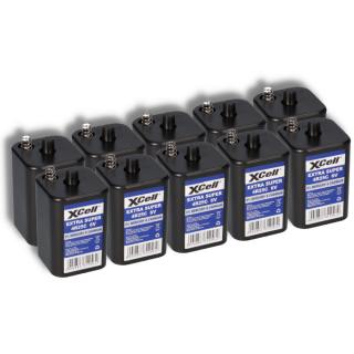 12x 4R25 XCell Premium 45 Blockbatterie 6V 45Ah Baustellenlampe