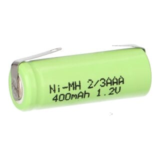 Akku Zelle 1,2V 400mAh 2/3AAA Z Lötfähne NiMH