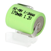 Akku-Zelle 1,2V 170mAh Ni-MH – 1/3 AAA, Lötfahne,