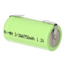 Akku Zelle 1,2V 750mAh 2/3AA mit U Lötfahne NiMH