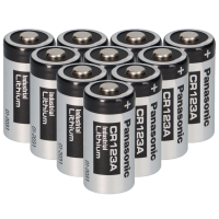 10x Panasonic 3V CR123A DL123A Batterien productbox