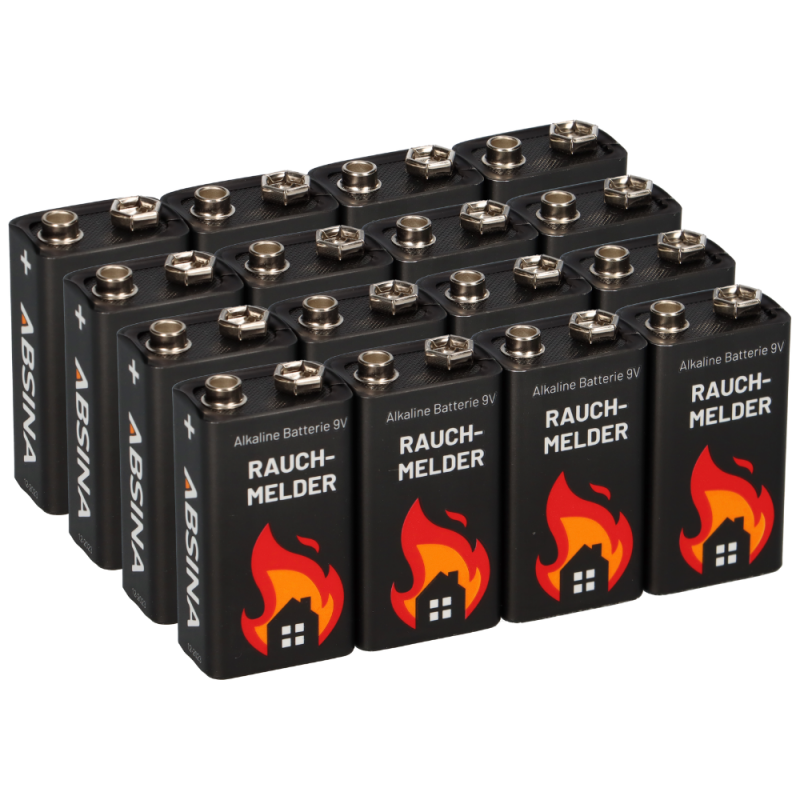16x 9V-Block Rauchmelder Batterie für Rauchwarnmelder Messgeräte Spielzeuge