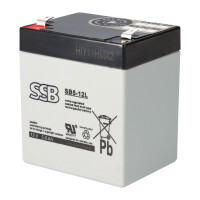 SSB Battery SB5-12L AGM Bleiakku 12V 5Ah T2 / Faston 6,3 mm 