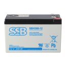 SSB Blei Akku SBH 300-12 AGM Batterie 6,3mm Faston - 12V...