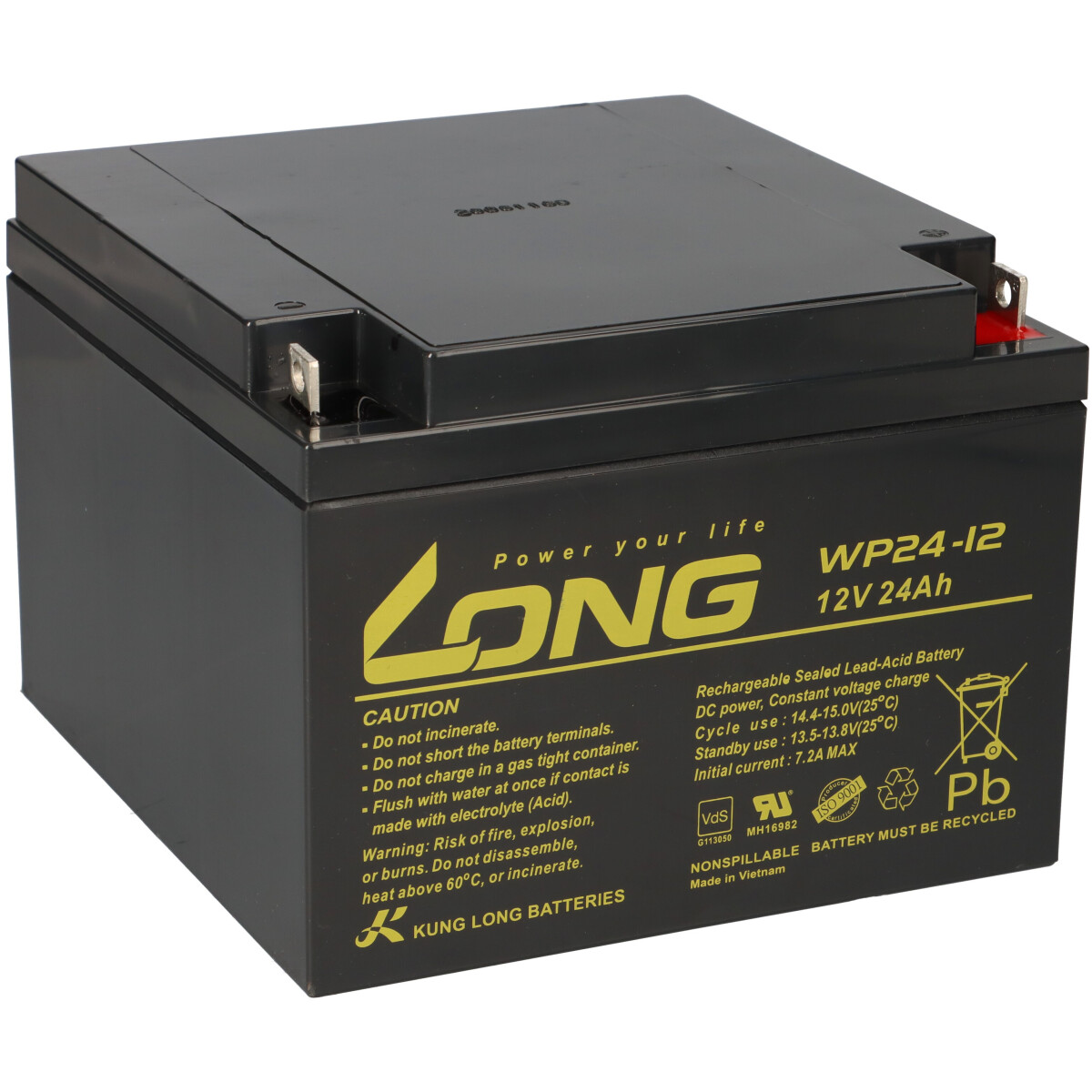 Kung Long WP24-12 12V 24Ah AGM Akku – passend für Panasonic LC-P1224APG