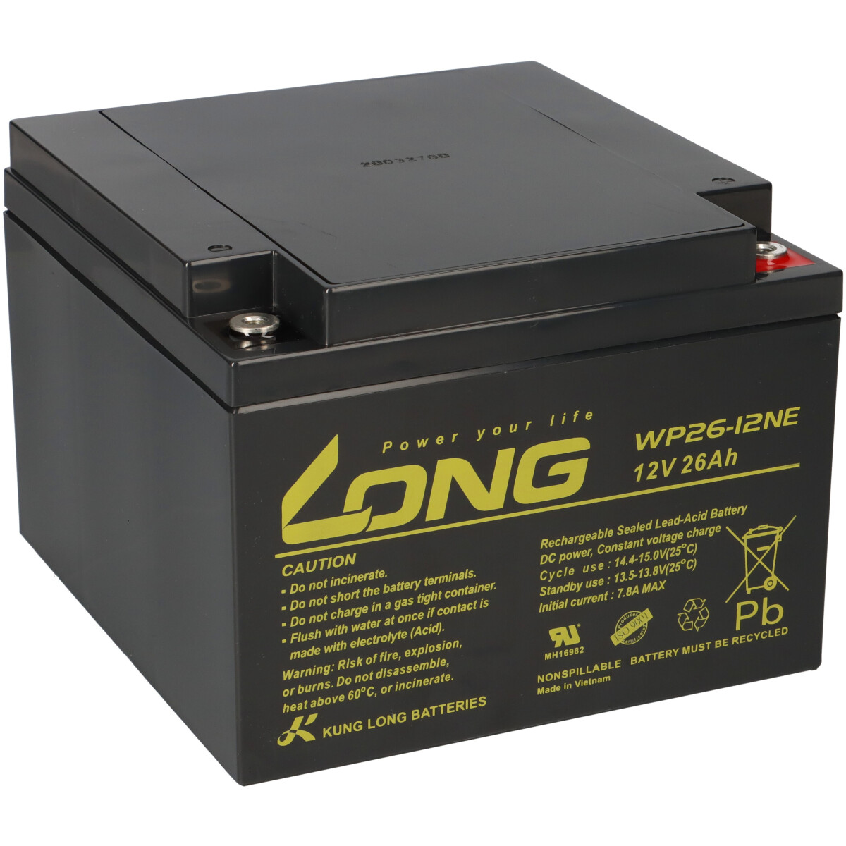 Kung Long WP26-12NE AGM Akku 12V 26Ah – Ersatz für Panasonic LC-XC1228P