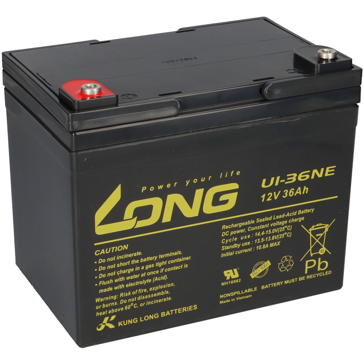Kung Long U1-36NE AGM Akku 12V 36Ah – Ersatz für Panasonic LC-V1233P