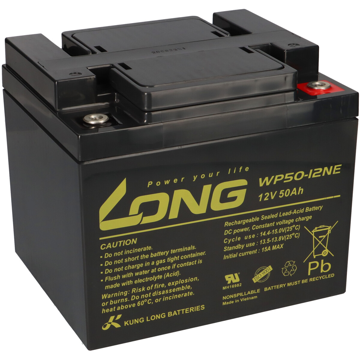 Kung Long WP50-12NE 12V 50Ah AGM Akku – Ersatz für Panasonic LC-XC1238P