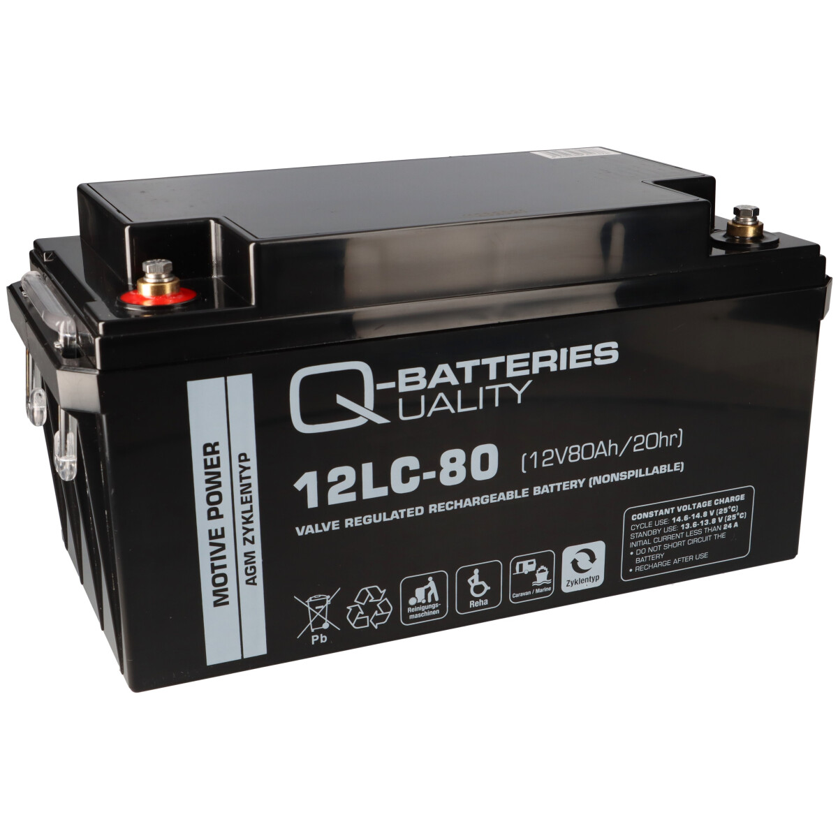 Quality-Batteries 12LS-80 12V 82Ah AGM Akku – passend für Panasonic LC-P1275P