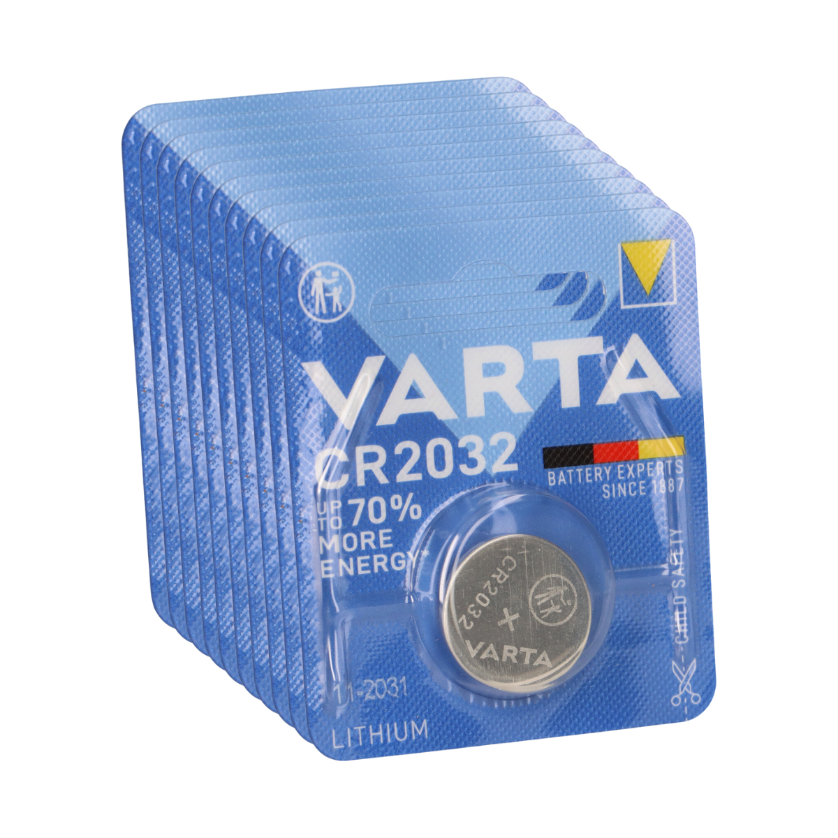 VARTA CR 2032 Lithium-Knopfzelle 3V 10er Karton