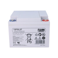 FIAMM 12FGL27 Longlife AGM Bleiakku 12V 27Ah M5-Innengewinde