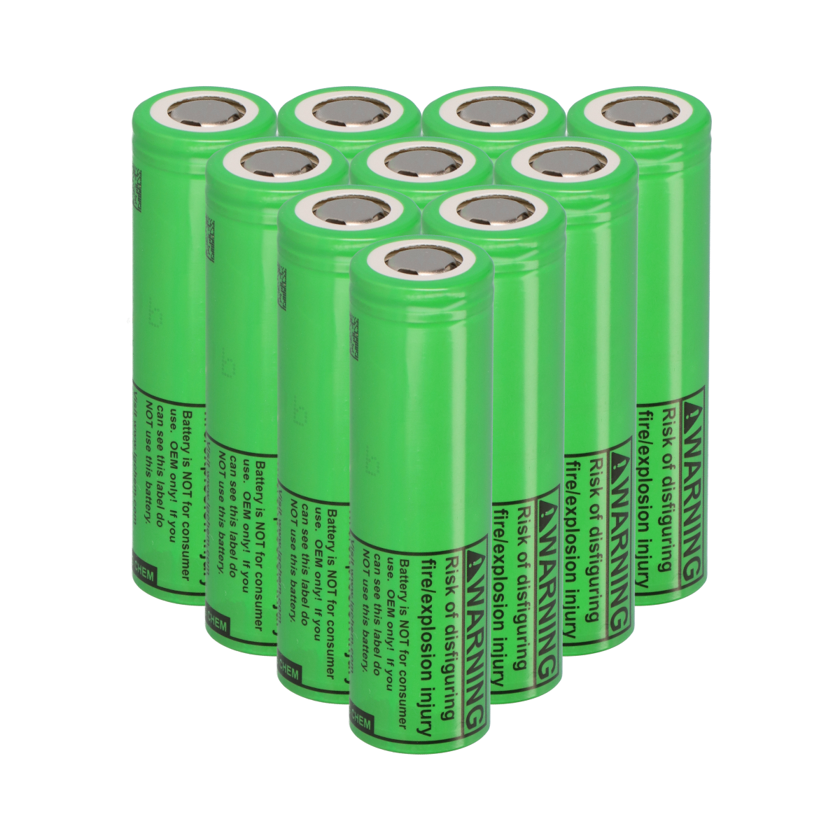 10x LG INR18650-MJ1 18650 Akku 3,6V 3500mAh 10A Flat Top