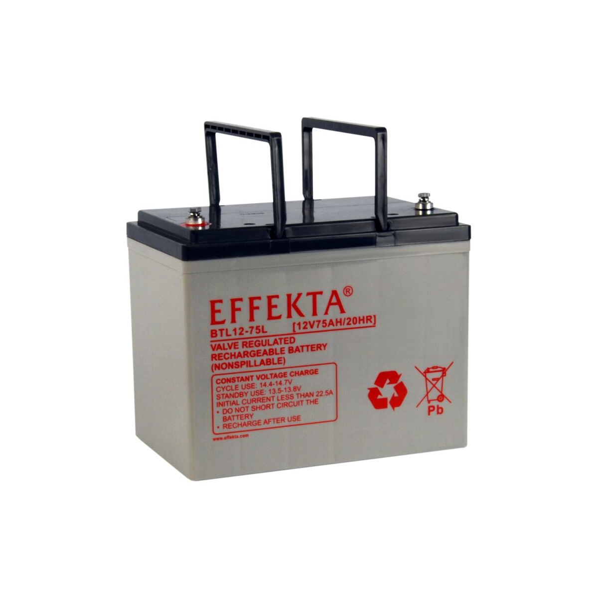 Effekta BTL 12-75LX AGM Akku 12V 75Ah – passend für kompakte USV, Notstrom & Telekom