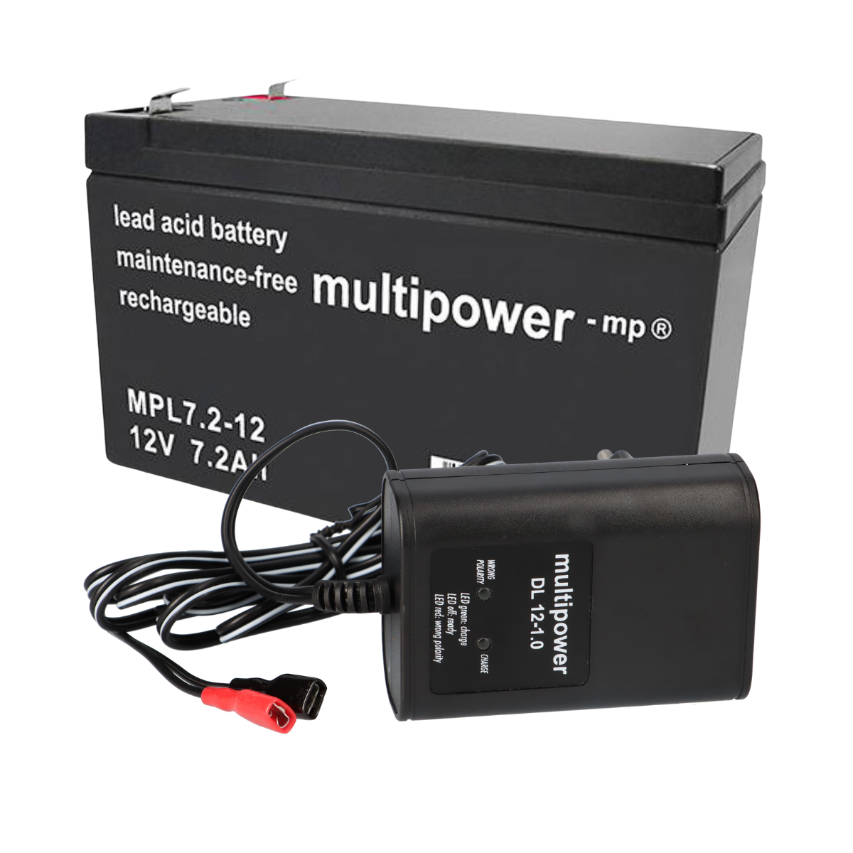 Multipower Blei-Akku MPL7,2-12 12V 7,2Ah + Ladegerät
