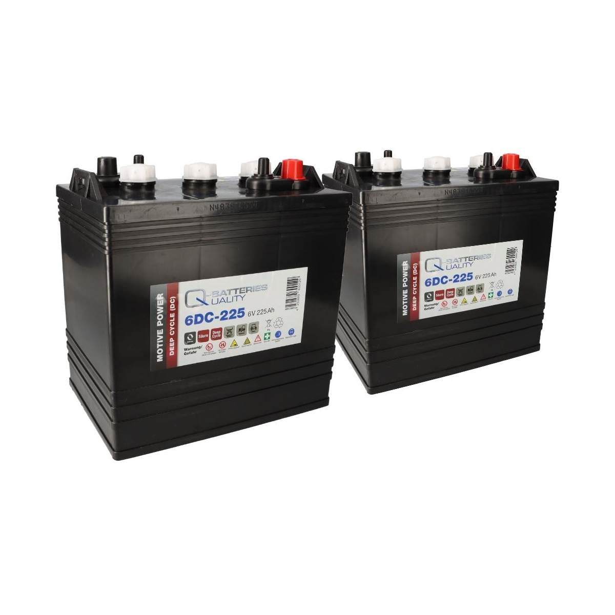 2x Q-Batteries 6DC-225 6V 225Ah Deep Cycle Traktionsbatterie