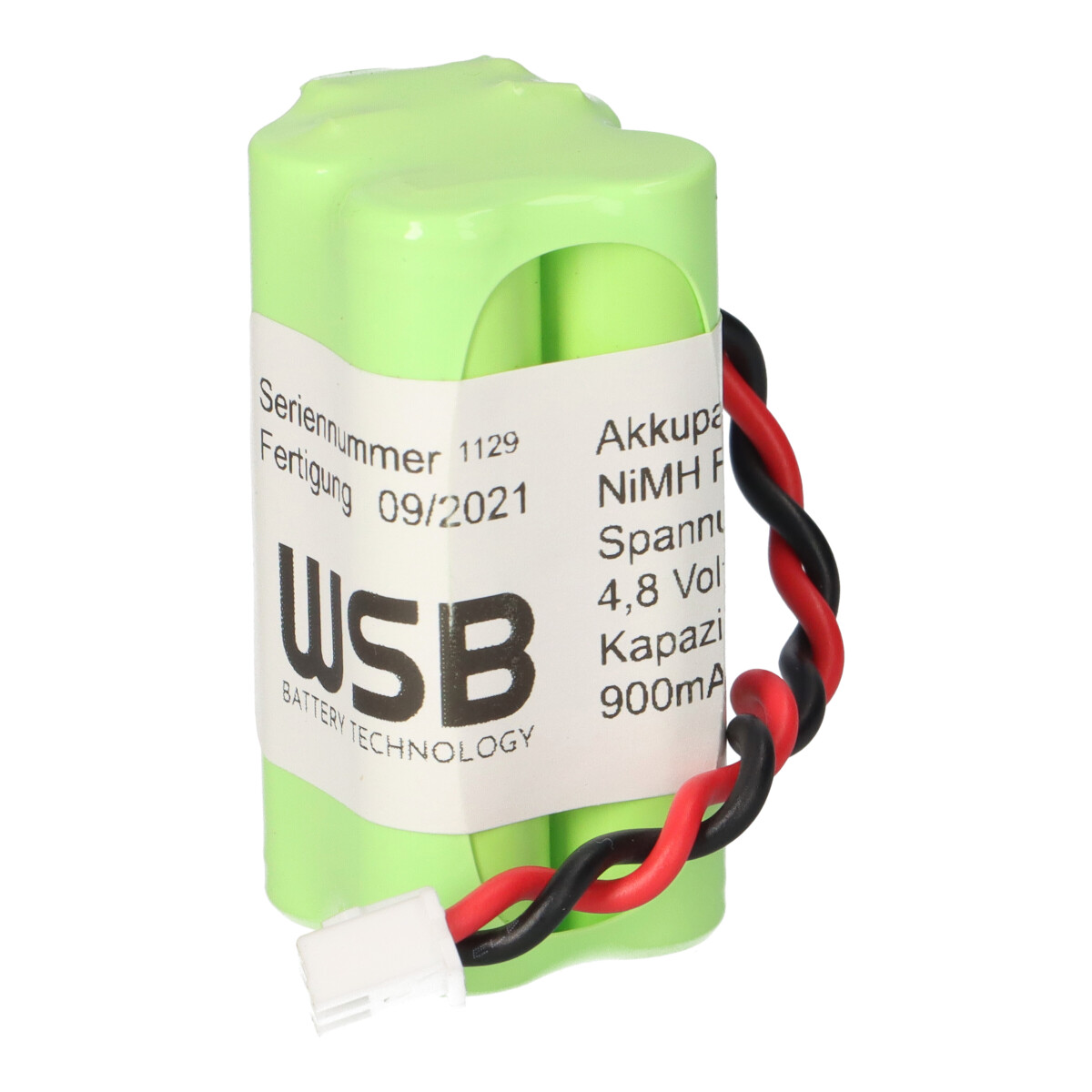 Notleuchten-Akku 4,8V 900mAh NiMH F2x2 JST XHP-2 Stecker