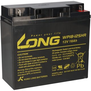 Kung Long VdS WP18-12SHR 12V 18Ah AGM Blei Accu wartungsfrei