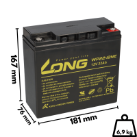 B-Ware Kung Long WP22-12NE 12V 22Ah AGM Bleiakku M5 zyklenfe