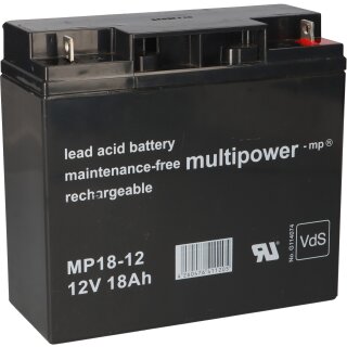 Multipower Blei Akku MP18-12 Pb 12V 18Ah VdS M5