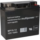 Multipower Blei Akku MP18-12 Pb 12V 18Ah VdS M5