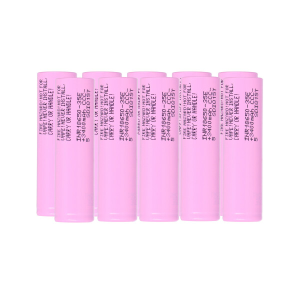 Samsung INR18650-35E – 10x 18650 Akku 3500 mAh 3,6 V (Li-Ion)