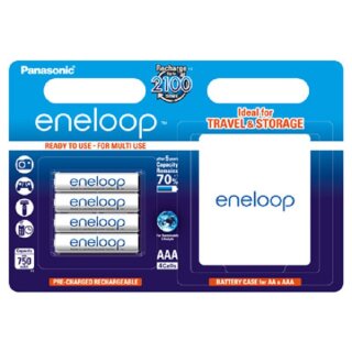 eneloop Micro Akku BK-4MCCEC4BE Ni-MH 1,2V / 800mAh 4er Blister inkl. Akkubox