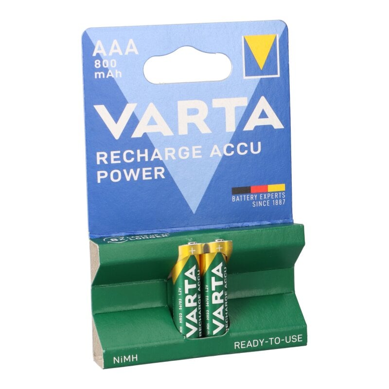2 x Varta Power Akkus Accus AAA Micro 550 mAh HR03 2er Blister ohne Memoryeffekt 