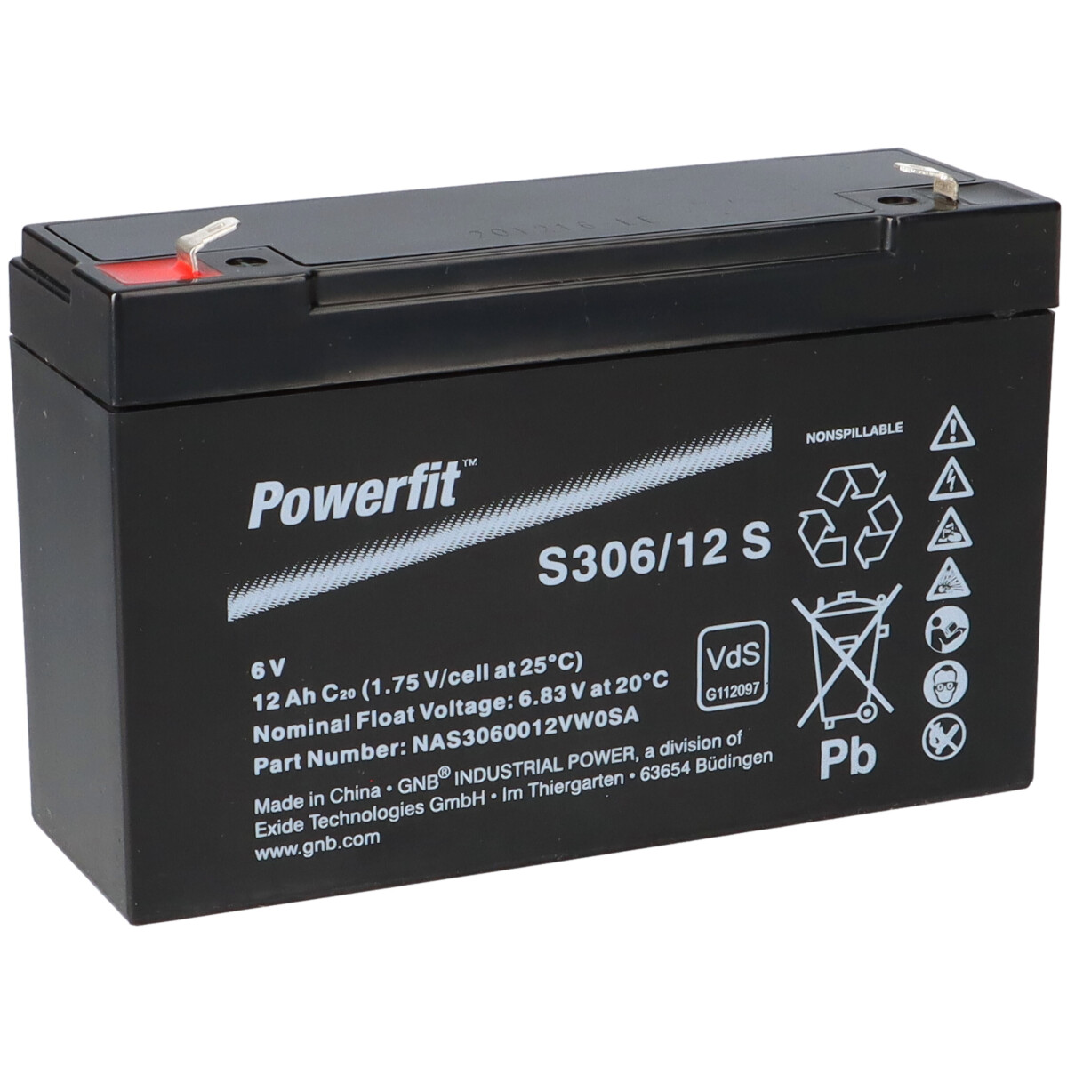 Exide Powerfit S306/12 S 6V 12Ah AGM Standby-Akku
