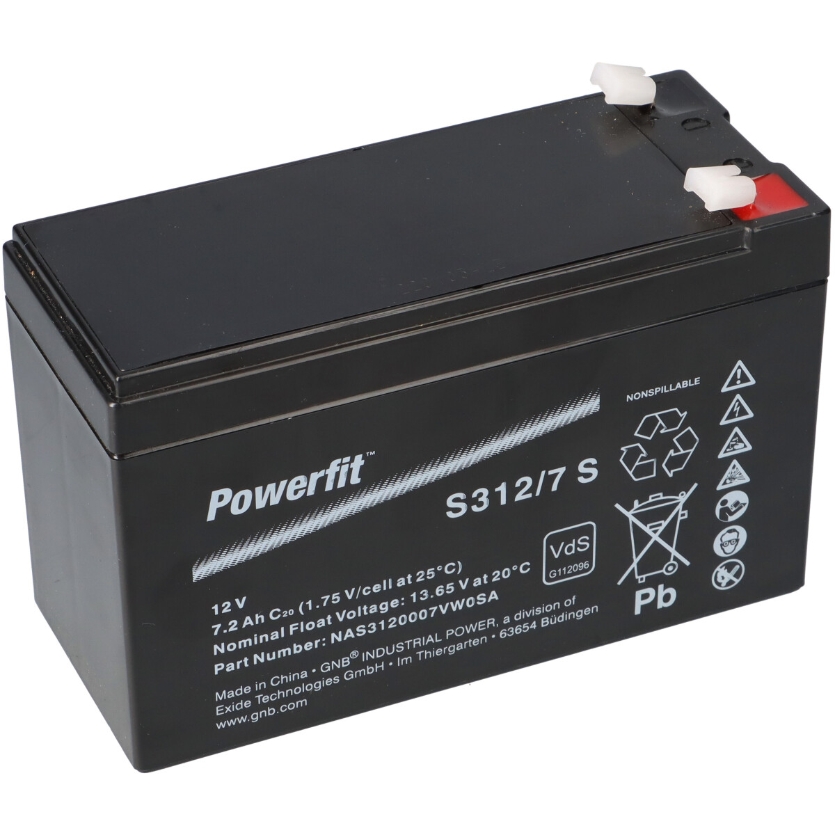 Exide Powerfit S312/7 S 12V 7,2Ah AGM Standby-Akku
