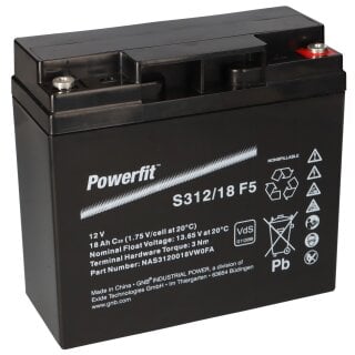 Exide Powerfit Bleiakku AGM 12V 18Ah S312/18 F5