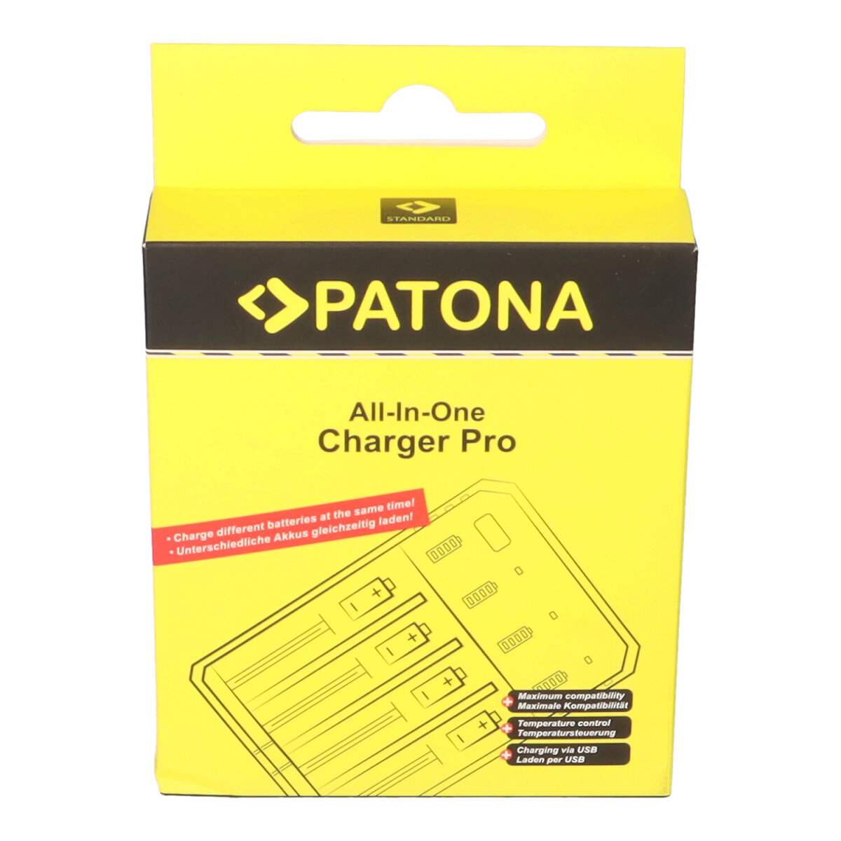 PATONA USB Ladegerät für Rundzellen CR123A 14500 16340 18650 22650 26650 AAA AA