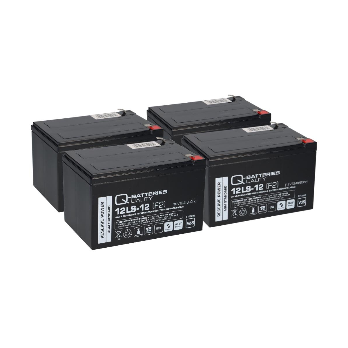 Akku kompatibel Elektro Scooter f. SXT 1000 XL 4x 12V 12Ah AGM Blei QB
