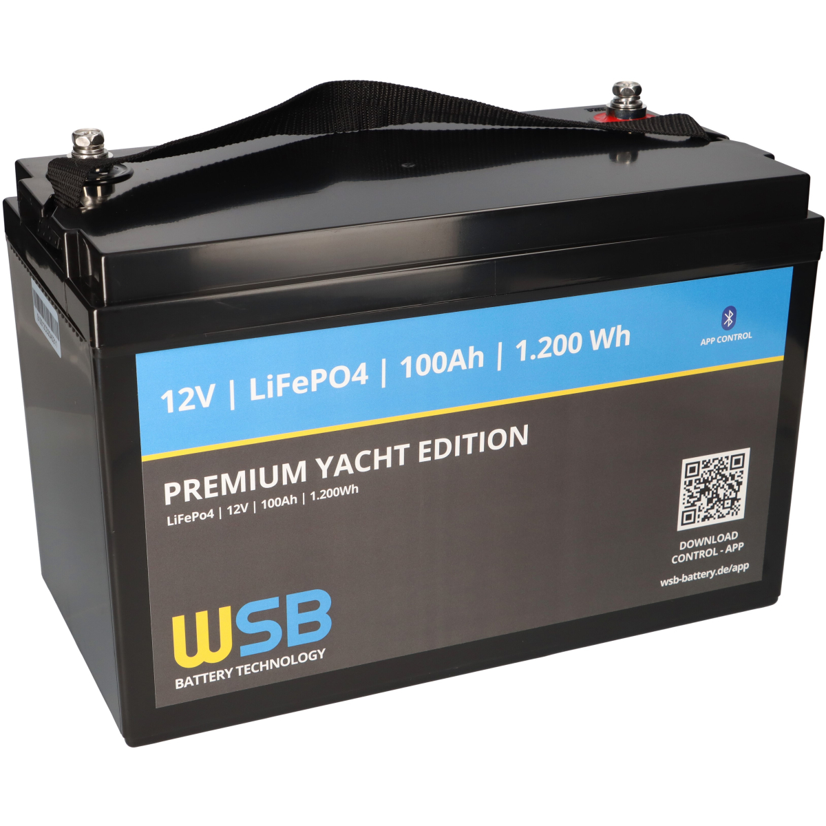 WSB LiFePO4 Akku 12V (12,8V) 100Ah inkl. Bluetooth Premium Yacht Edition