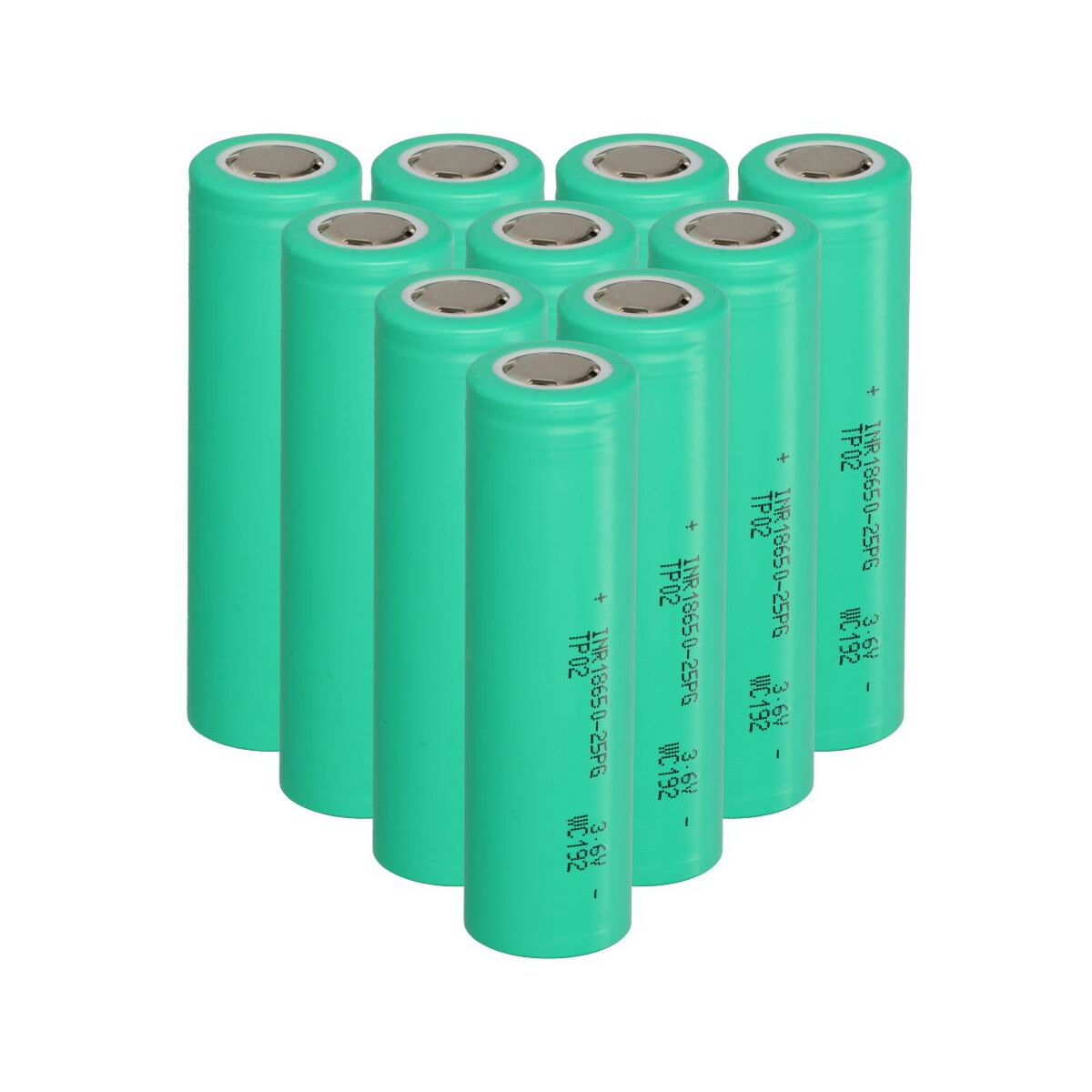 10x TerraE INR 18650 25P Li-Ion Akku - 3,6V 2500mAh 20A