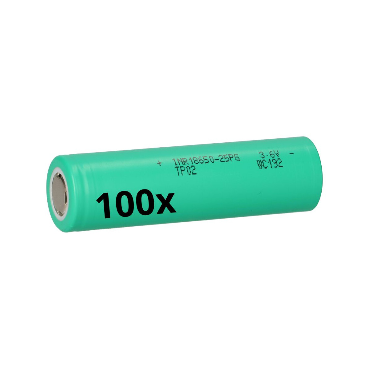 100x TerraE INR 18650 25P Li-Ion Akku - 3,6V 2500mAh 20A