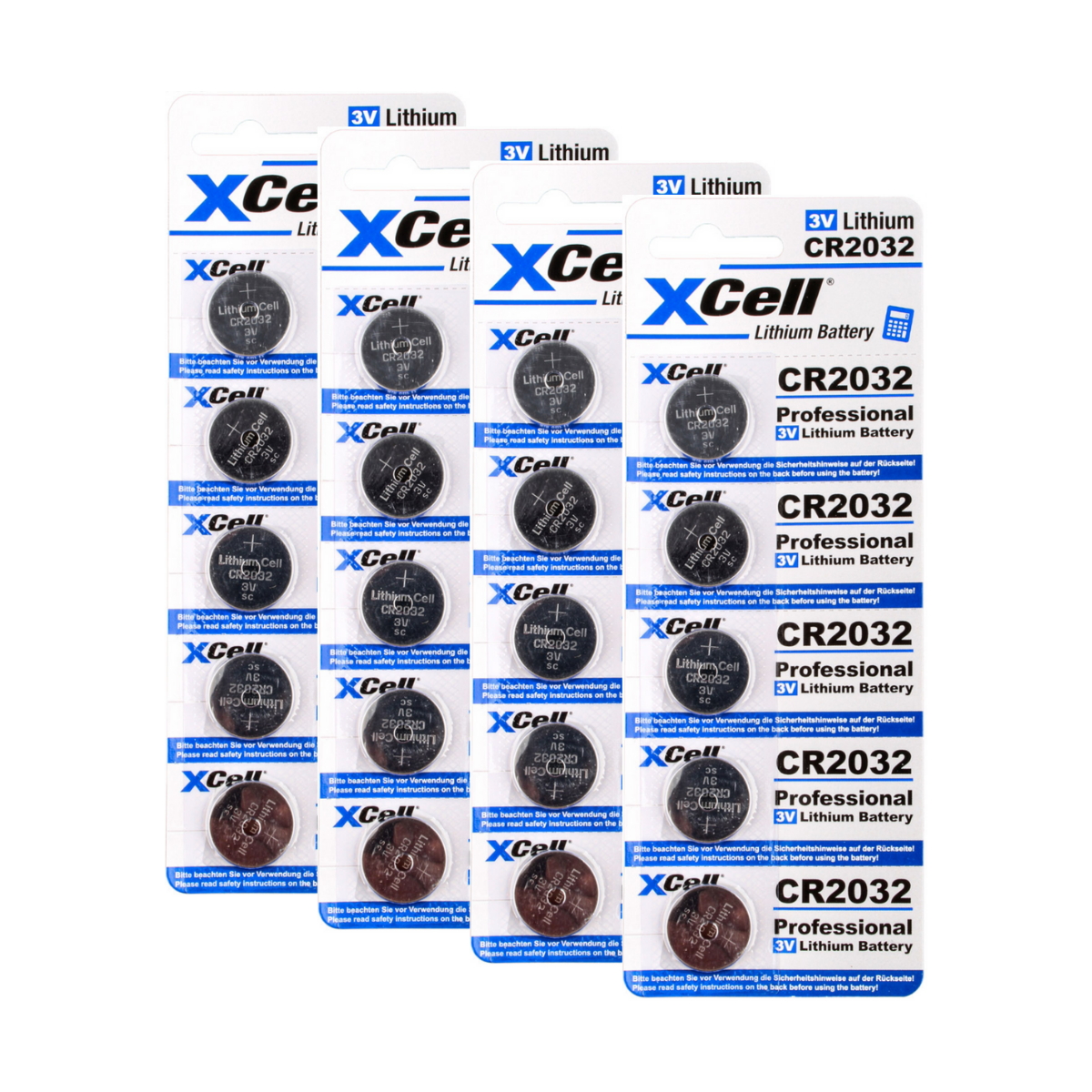 20er Spar-Set XCell CR2032 Lithium-Knopfzelle 3V / 220mAh (4x5er Pack)
