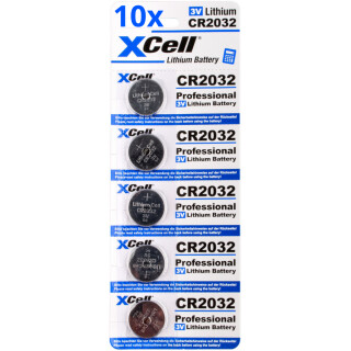 50er Spar-Set XCell CR2032 Lithium-Knopfzelle 3V / 220mAh (10x5er Pack)
