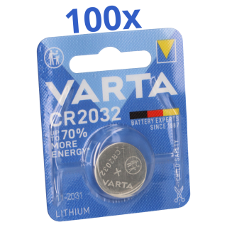 VARTA CR 2032 Lithium-Knopfzelle 3V 100 Stück 1er Blister